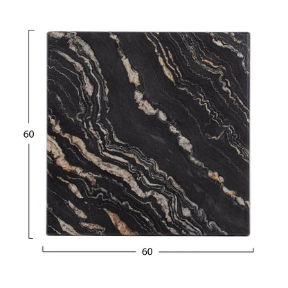 TABLETOP 5787 SQUARE WERZALIT 60X60cm BLACK GOLD MARBLE HM5229.15