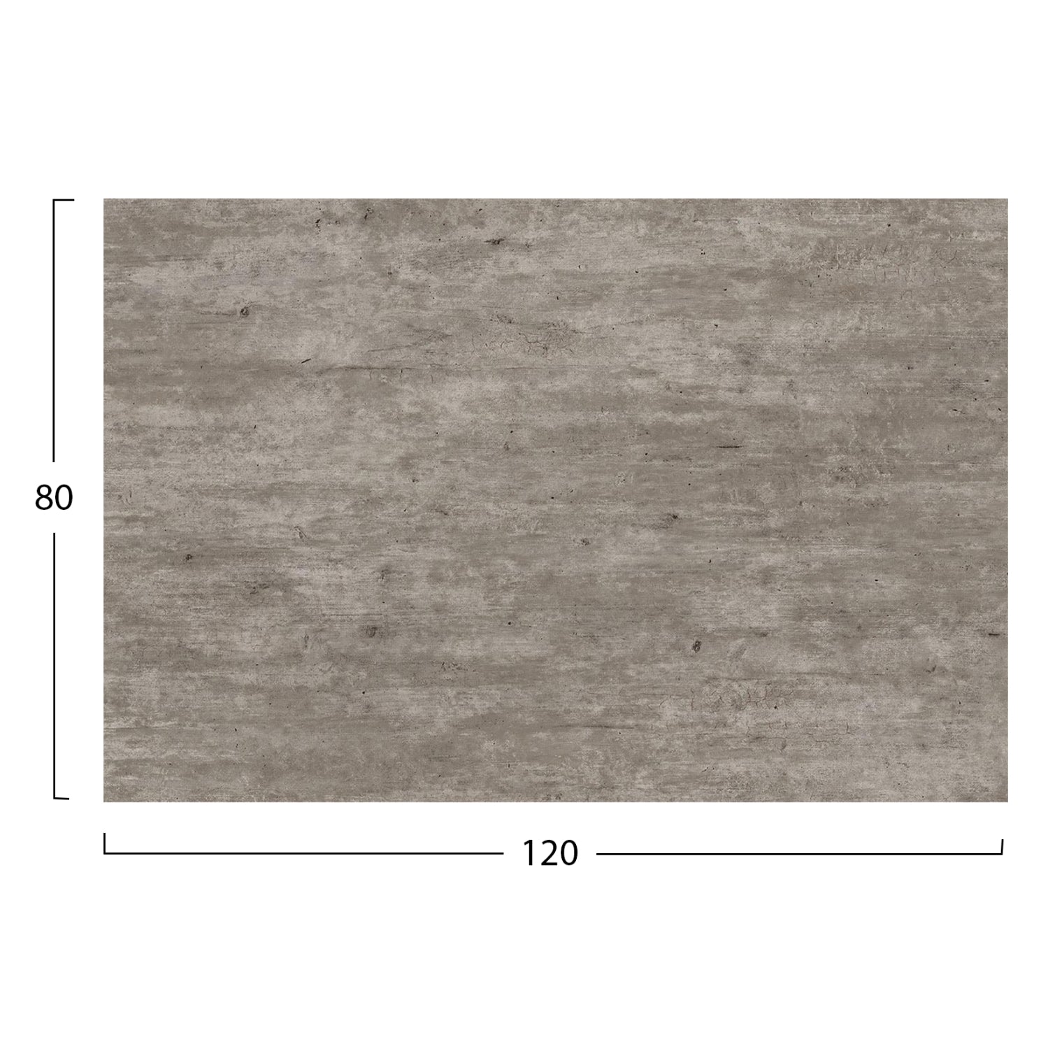HPL TABLETOP HM5840.37 RECTANGULAR IN CONCRETE 120x80cm.