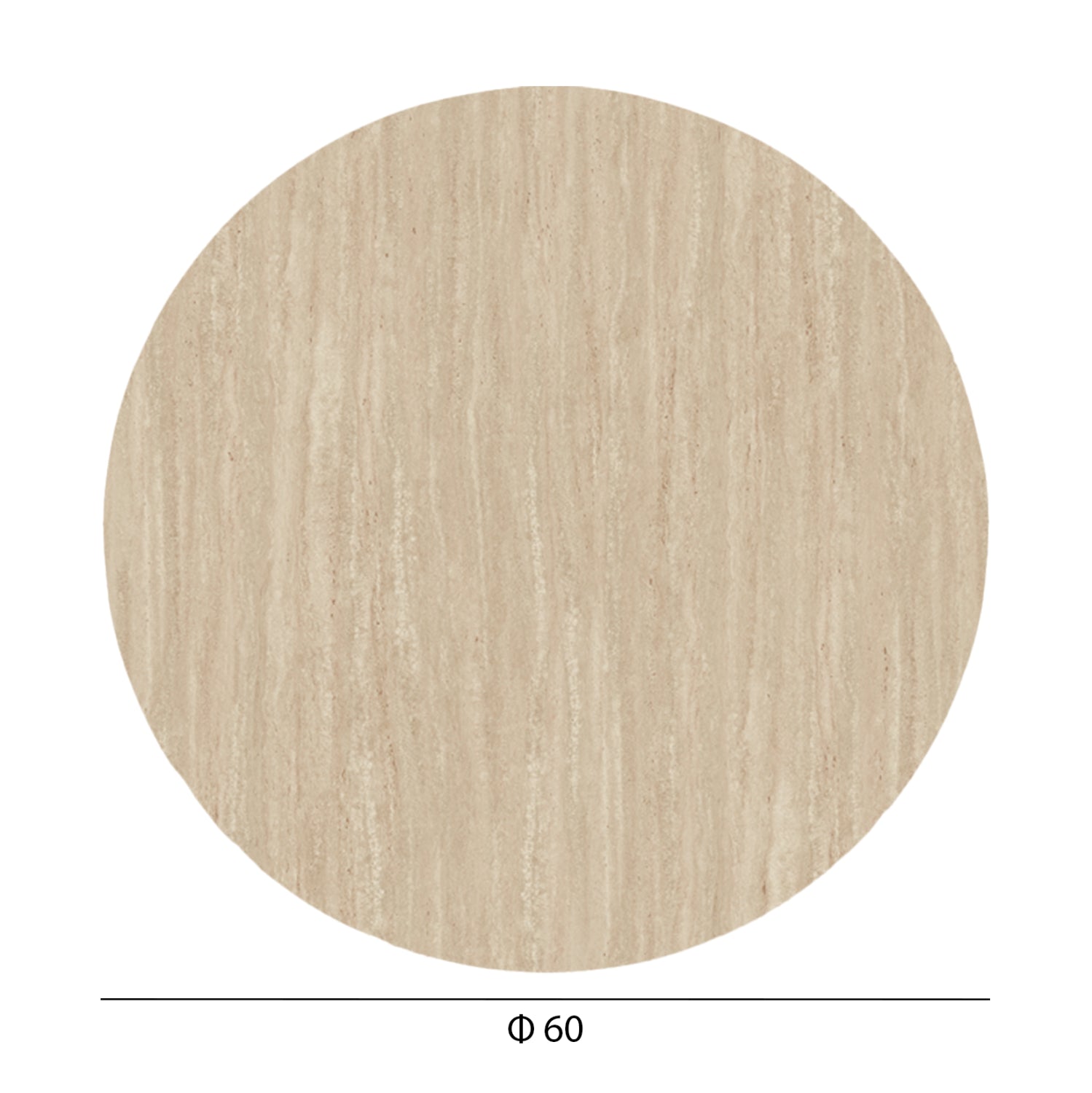 HPL TABLETOP HM5841.35 ROUND IN TRAVERTINE STONE Φ60cm.