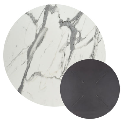 HPL TABLETOP HM5841.31 ROUND IN WHITE MARBLE Φ60cm.