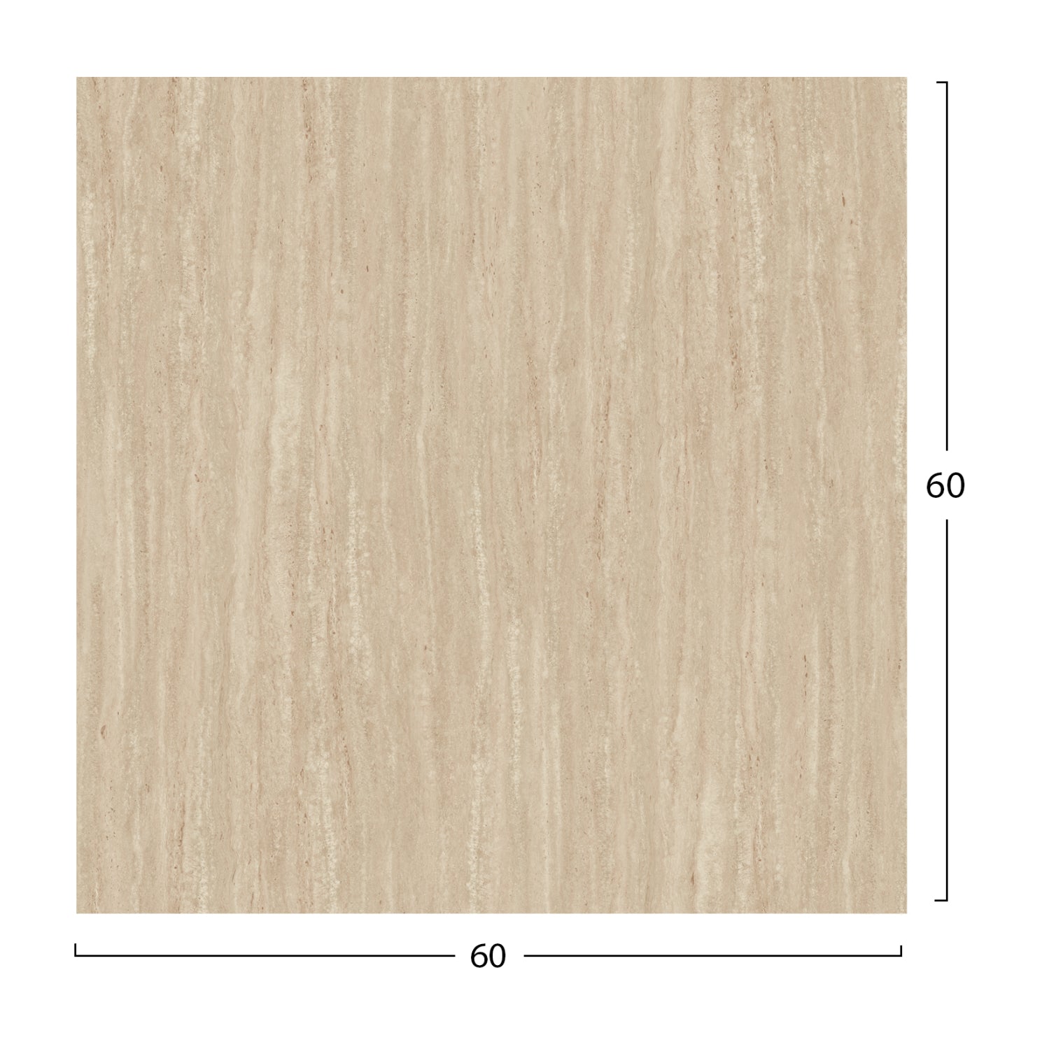 HPL TABLETOP HM5837.35 SQUARE IN TRAVERTINE COLOR 60X60cm