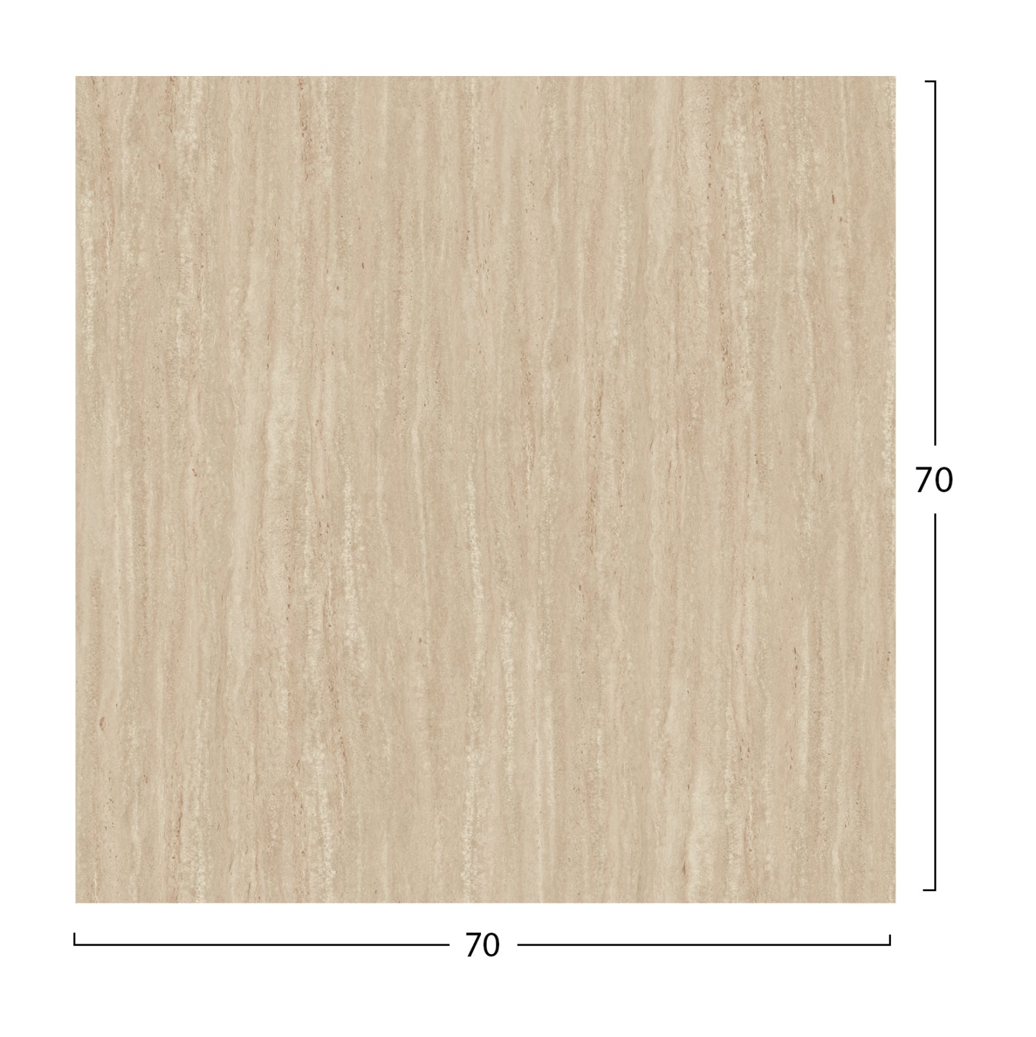 SQUARE HPL TABLETOP HM5838.35 TRAVERTINE STONE 70x70cm.