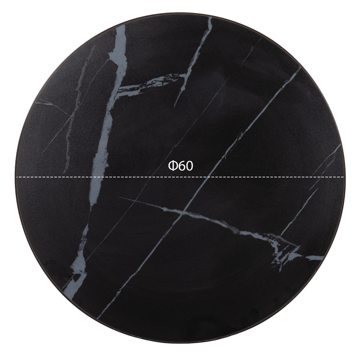 ΕΠΙΦΑΝΕΙΑ ΤΡΑΠΕΖΙΟΥ SINTERED STONE HM6652.03 ΜΕ ΠΛΑΙΣΙΟ ALU ΜΑΥΡΟ Φ60εκ.