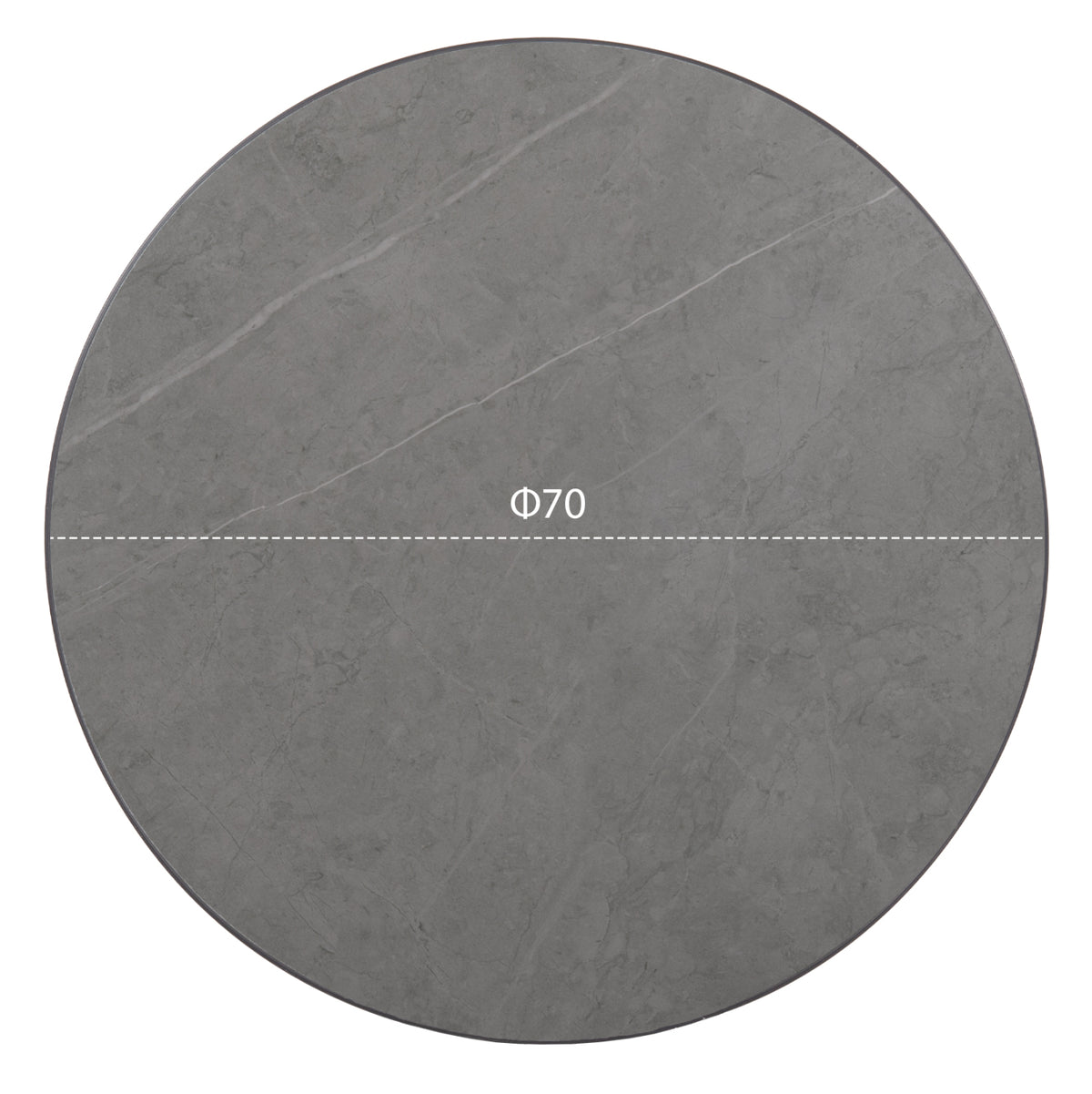 ΕΠΙΦΑΝΕΙΑ ΤΡΑΠΕΖΙΟΥ SINTERED STONE HM6653.05 ΜΕ ΠΛΑΙΣΙΟ ALU ΓΚΡΙ Φ70εκ.