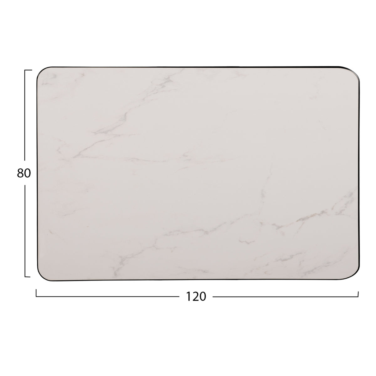 ΕΠΙΦΑΝΕΙΑ ΤΡΑΠΕΖΙΟΥ SINTERED STONE ΟΡΘΟΓΩΝΙΑ HM6656.02 ΠΛΑΙΣΙΟ ALU ΜΑΥΡΟ 120x80εκ.