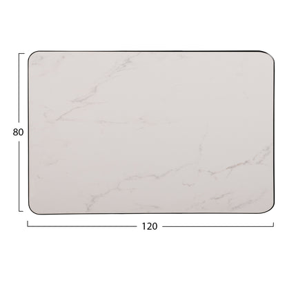 ΕΠΙΦΑΝΕΙΑ ΤΡΑΠΕΖΙΟΥ SINTERED STONE ΟΡΘΟΓΩΝΙΑ HM6656.02 ΠΛΑΙΣΙΟ ALU ΜΑΥΡΟ 120x80εκ.