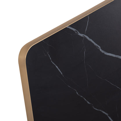 ΕΠΙΦΑΝΕΙΑ ΤΡΑΠΕΖΙΟΥ SINTERED STONE ΟΡΘΟΓΩΝΙΑ HM6656.13 ΠΛΑΙΣΙΟ ALU ΧΡΥΣΟ 120x80εκ.