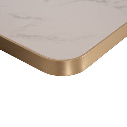 ΕΠΙΦΑΝΕΙΑ ΤΡΑΠΕΖΙΟΥ SINTERED STONE ΟΡΘΟΓΩΝΙΑ HM6656.12 ΠΛΑΙΣΙΟ ALU ΧΡΥΣΟ 120x80εκ.