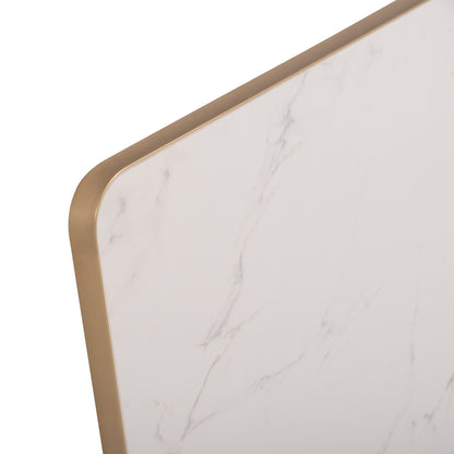 ΕΠΙΦΑΝΕΙΑ ΤΡΑΠΕΖΙΟΥ SINTERED STONE ΟΡΘΟΓΩΝΙΑ HM6656.12 ΠΛΑΙΣΙΟ ALU ΧΡΥΣΟ 120x80εκ.
