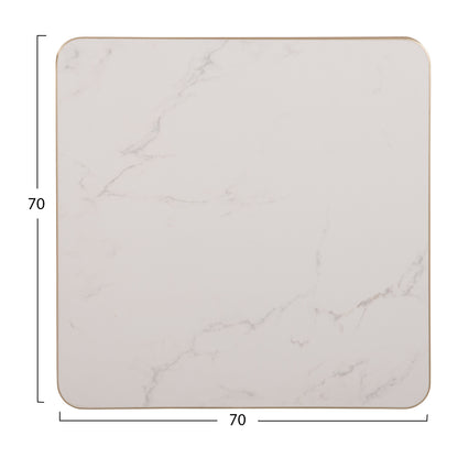 ΕΠΙΦΑΝΕΙΑ ΤΡΑΠΕΖΙΟΥ SINTERED STONE ΤΕΤΡΑΓΩΝΗ HM6654.12 ΛΕΥΚΟ ΜΑΡΜΑΡΟ 70x70εκ.