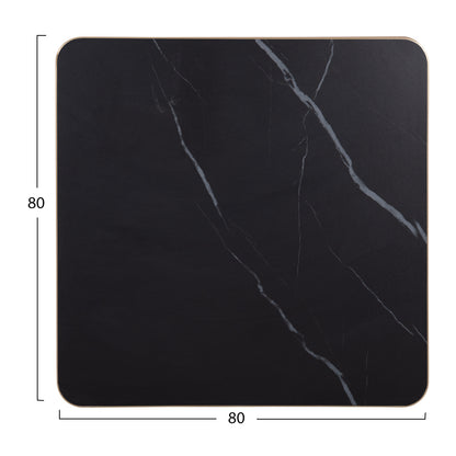 ΕΠΙΦΑΝΕΙΑ ΤΡΑΠΕΖΙΟΥ SINTERED STONE ΤΕΤΡΑΓΩΝΗ HM6655.13 ΠΛΑΙΣΙΟ ALU ΧΡΥΣΟ 80x80εκ.