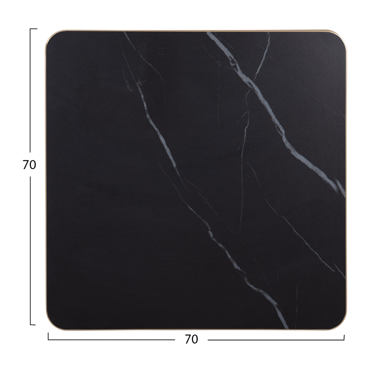 ΕΠΙΦΑΝΕΙΑ ΤΡΑΠΕΖΙΟΥ SINTERED STONE ΤΕΤΡΑΓΩΝΗ HM6654.13 ΠΛΑΙΣΙΟ ALU ΧΡΥΣΟ 70x70εκ.