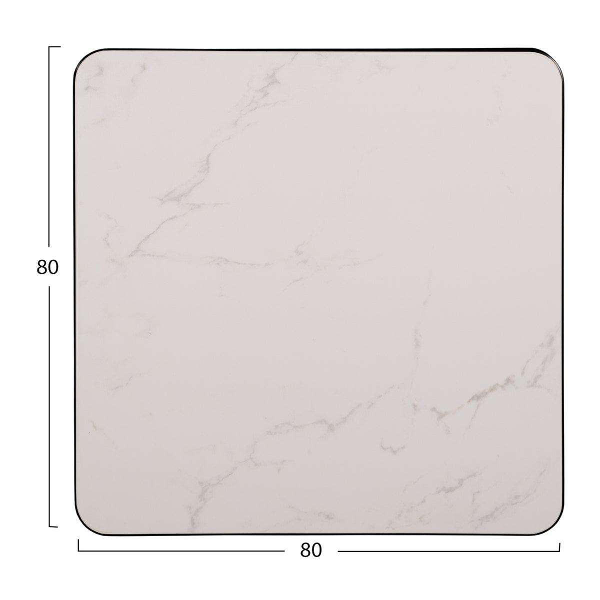 ΕΠΙΦΑΝΕΙΑ ΤΡΑΠΕΖΙΟΥ SINTERED STONE ΤΕΤΡΑΓΩΝΗ HM6655.02 ΠΛΑΙΣΙΟ ALU ΜΑΥΡΟ 80x80εκ.