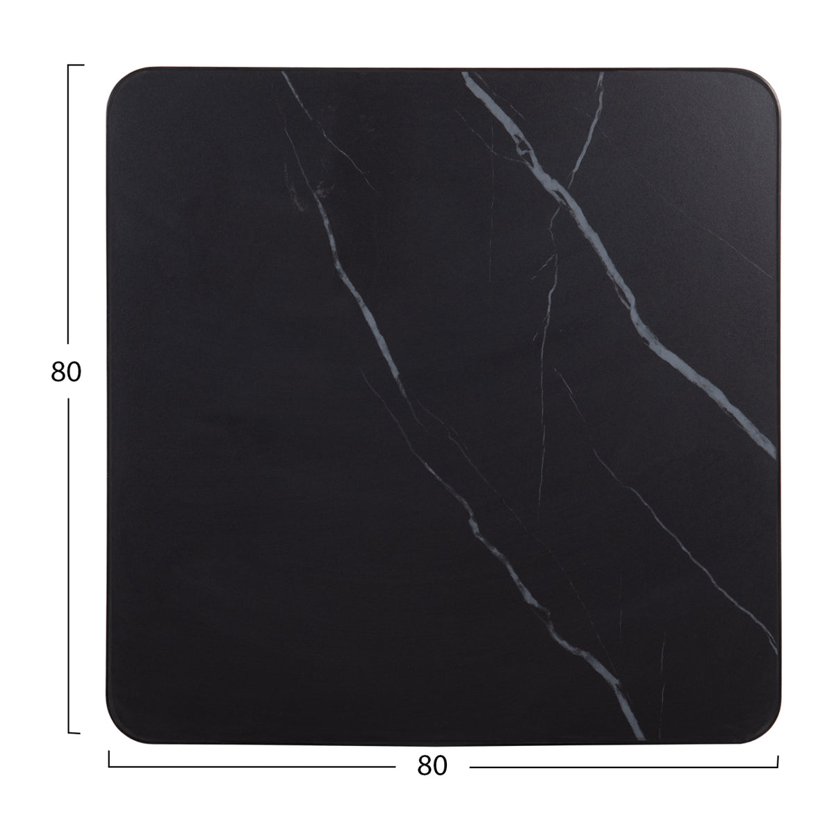 ΕΠΙΦΑΝΕΙΑ ΤΡΑΠΕΖΙΟΥ SINTERED STONE ΤΕΤΡΑΓΩΝΗ HM6655.03 ΠΛΑΙΣΙΟ ALU ΜΑΥΡΟ 80x80εκ.