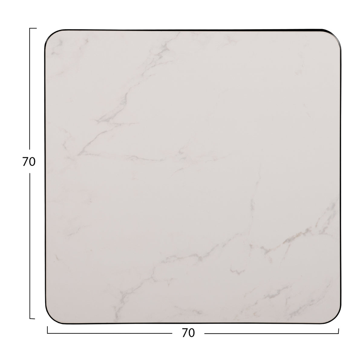ΕΠΙΦΑΝΕΙΑ ΤΡΑΠΕΖΙΟΥ SINTERED STONE ΤΕΤΡΑΓΩΝΗ HM6654.02 ΠΛΑΙΣΙΟ ALU ΜΑΥΡΟ 70x70εκ.