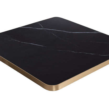 ΕΠΙΦΑΝΕΙΑ ΤΡΑΠΕΖΙΟΥ SINTERED STONE ΤΕΤΡΑΓΩΝΗ HM6655.13 ΠΛΑΙΣΙΟ ALU ΧΡΥΣΟ 80x80εκ.