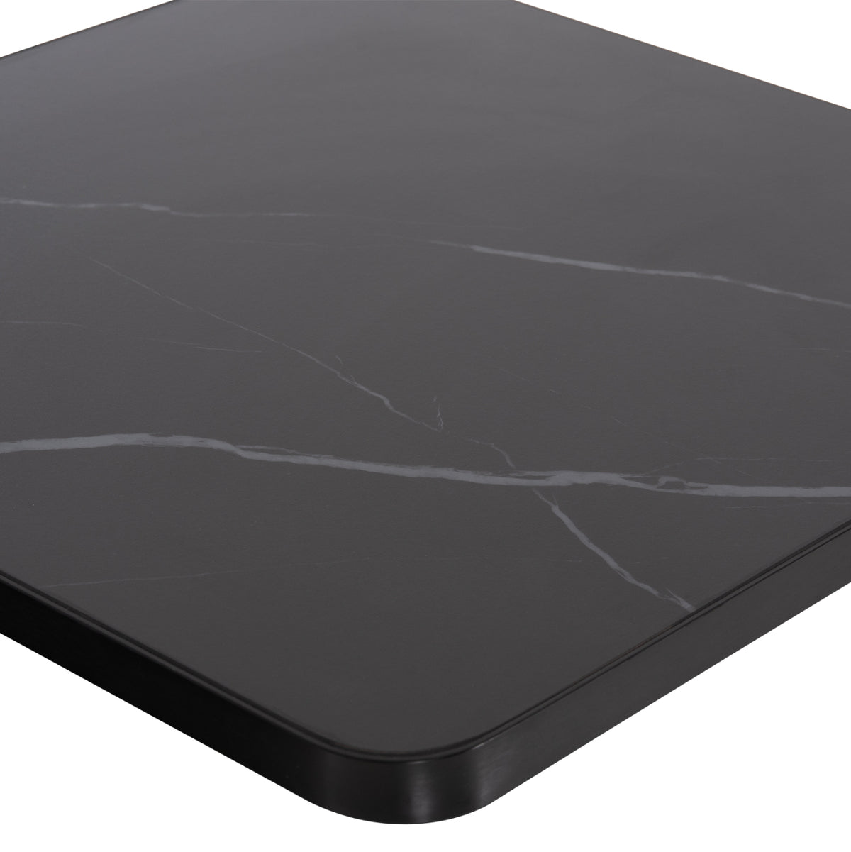 ΕΠΙΦΑΝΕΙΑ ΤΡΑΠΕΖΙΟΥ SINTERED STONE ΤΕΤΡΑΓΩΝΗ HM6655.03 ΠΛΑΙΣΙΟ ALU ΜΑΥΡΟ 80x80εκ.