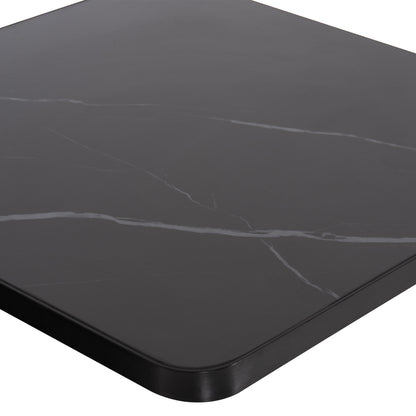 ΕΠΙΦΑΝΕΙΑ ΤΡΑΠΕΖΙΟΥ SINTERED STONE ΤΕΤΡΑΓΩΝΗ HM6655.03 ΠΛΑΙΣΙΟ ALU ΜΑΥΡΟ 80x80εκ.