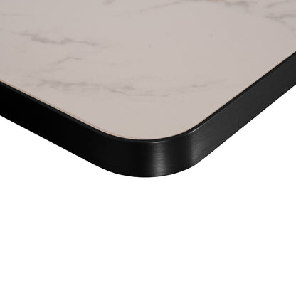 ΕΠΙΦΑΝΕΙΑ ΤΡΑΠΕΖΙΟΥ SINTERED STONE ΤΕΤΡΑΓΩΝΗ HM6654.02 ΠΛΑΙΣΙΟ ALU ΜΑΥΡΟ 70x70εκ.
