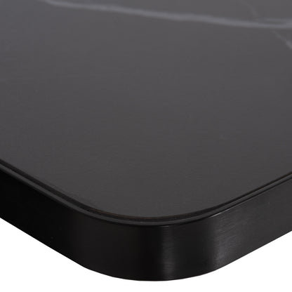 ΕΠΙΦΑΝΕΙΑ ΤΡΑΠΕΖΙΟΥ SINTERED STONE ΤΕΤΡΑΓΩΝΗ HM6655.03 ΠΛΑΙΣΙΟ ALU ΜΑΥΡΟ 80x80εκ.