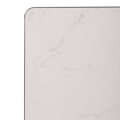 ΕΠΙΦΑΝΕΙΑ ΤΡΑΠΕΖΙΟΥ SINTERED STONE ΤΕΤΡΑΓΩΝΗ HM6655.02 ΠΛΑΙΣΙΟ ALU ΜΑΥΡΟ 80x80εκ.