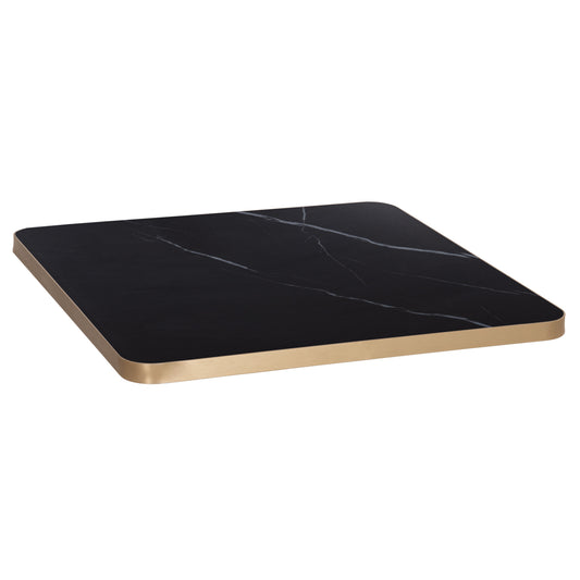 ΕΠΙΦΑΝΕΙΑ ΤΡΑΠΕΖΙΟΥ SINTERED STONE ΤΕΤΡΑΓΩΝΗ HM6654.13 ΠΛΑΙΣΙΟ ALU ΧΡΥΣΟ 70x70εκ.