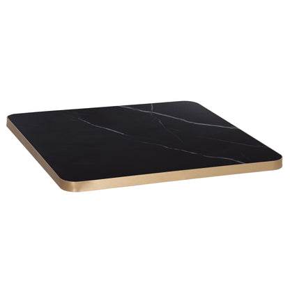 ΕΠΙΦΑΝΕΙΑ ΤΡΑΠΕΖΙΟΥ SINTERED STONE ΤΕΤΡΑΓΩΝΗ HM6655.13 ΠΛΑΙΣΙΟ ALU ΧΡΥΣΟ 80x80εκ.