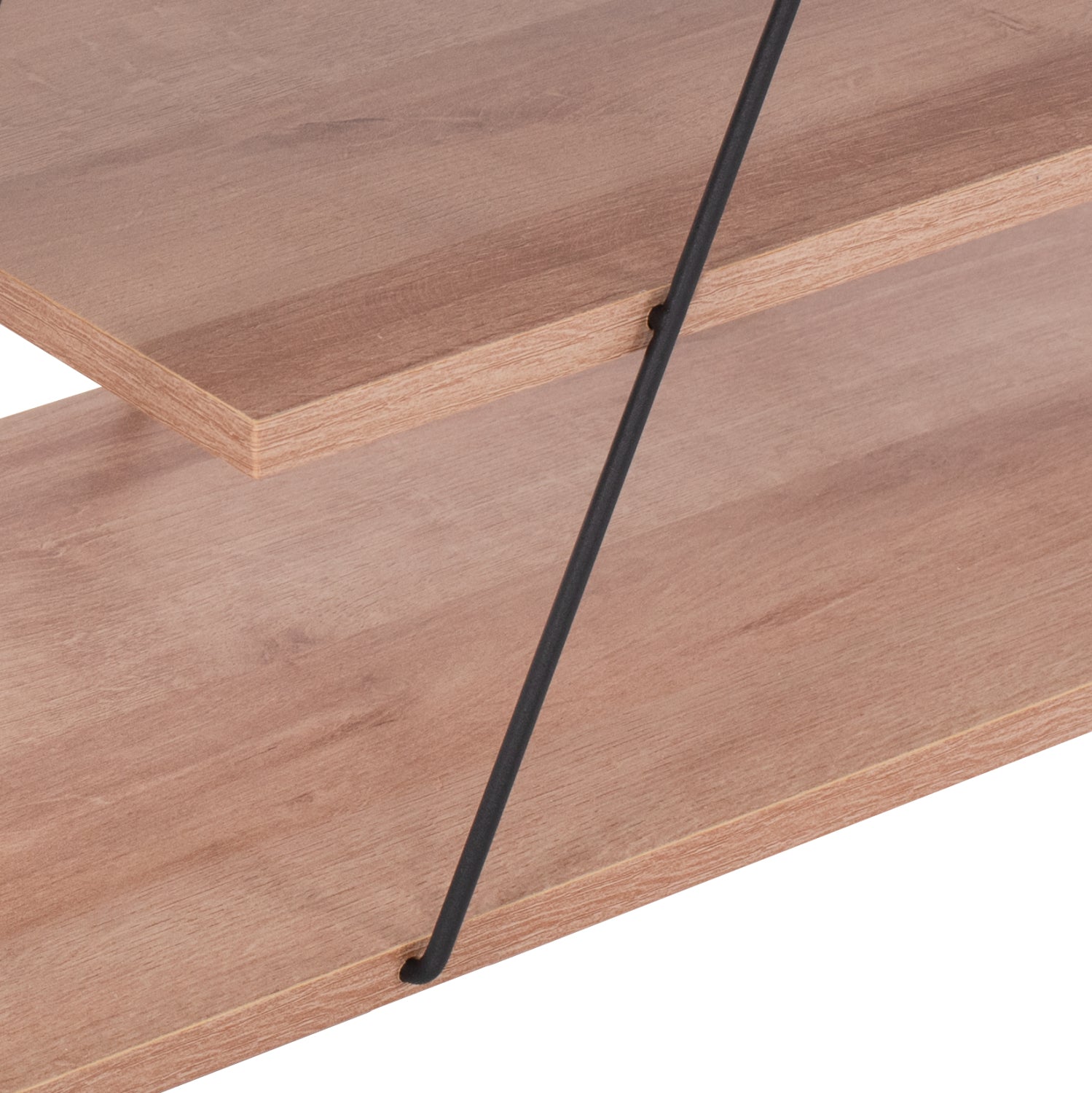 TV STAND TARS HM8922.11 MELAMINE IN NATURAL WOOD AND BLACK 120x32x33Hcm.