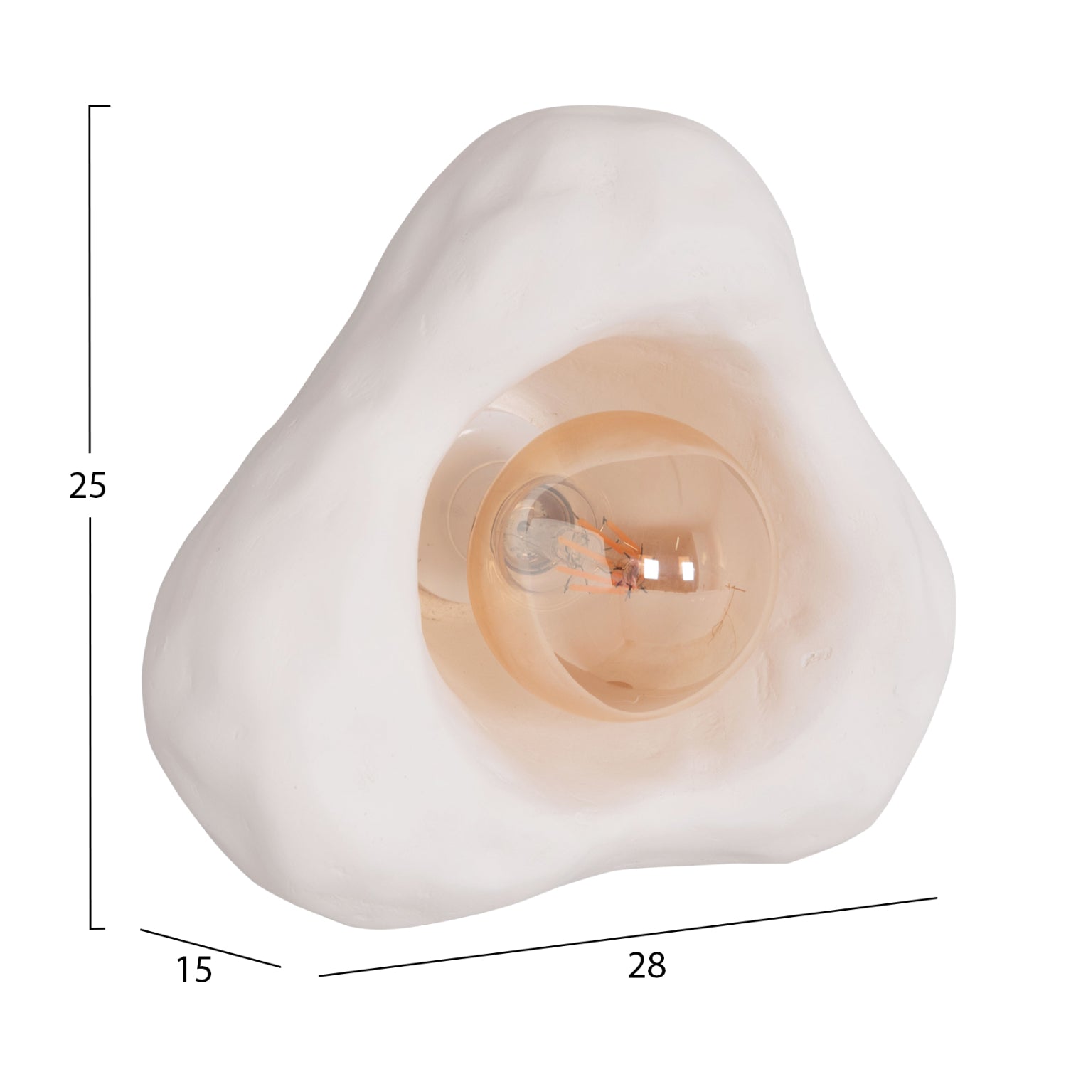 WALL SCONCE LUXON HM4701.02S FIBER CEMENT IN WHITE 28x15x25Hcm.