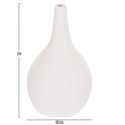 TABLE DECORATIVE VASE DENI HM4663.02L FIBER CEMENT IN WHITE--Φ26x39Hcm