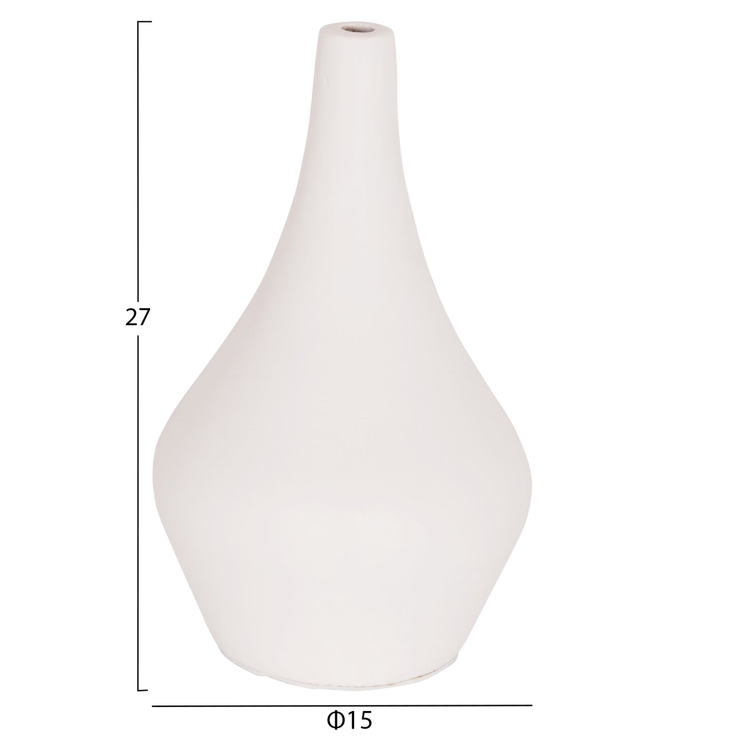 TABLE DECORATIVE VASE DENI HM4663.02S FIBER CEMENT IN WHITE--Φ15x27Hcm.