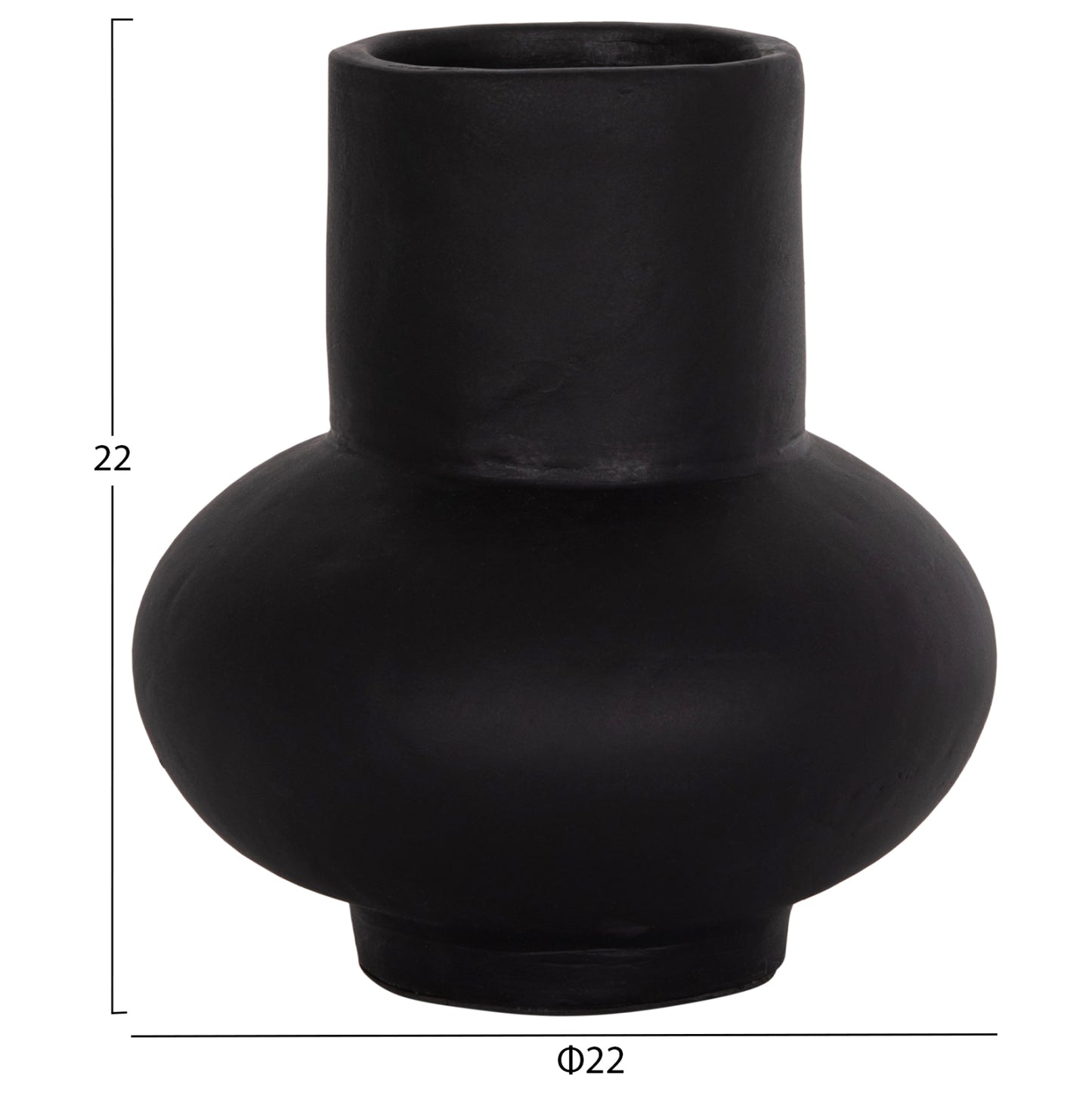 TABLE DECORATIVE VASE LEMA HM4664.01S TERRACOTA IN BLACK--Φ22x22Hcm.