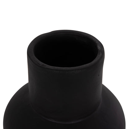 TABLE DECORATIVE VASE LEMA HM4664.01S TERRACOTA IN BLACK--Φ22x22Hcm.