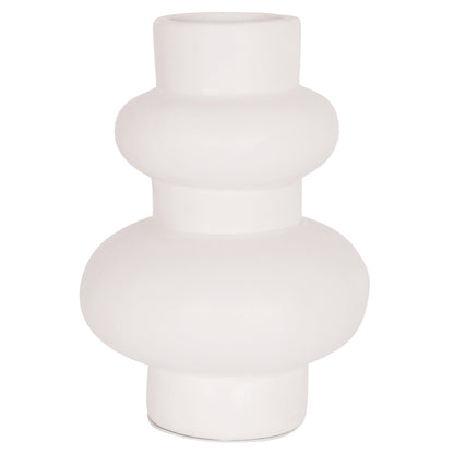 TABLE DECORATIVE VASE LEMA HM4664.02M TERRACOTA IN WHITE--Φ22x29Hcm.