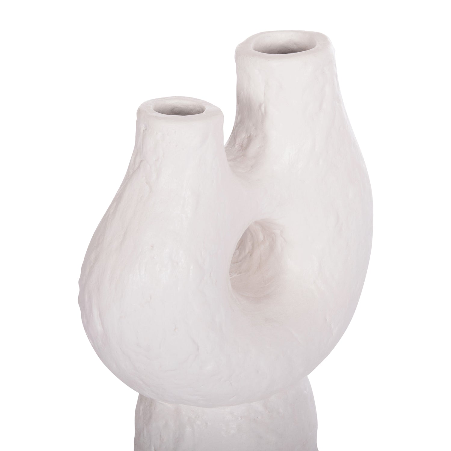 DECORATIVE TABLE VASE NAMENTIS HM4665.02S TERRACOTA IN WHITE COLOR--26x15x32.5Hcm.