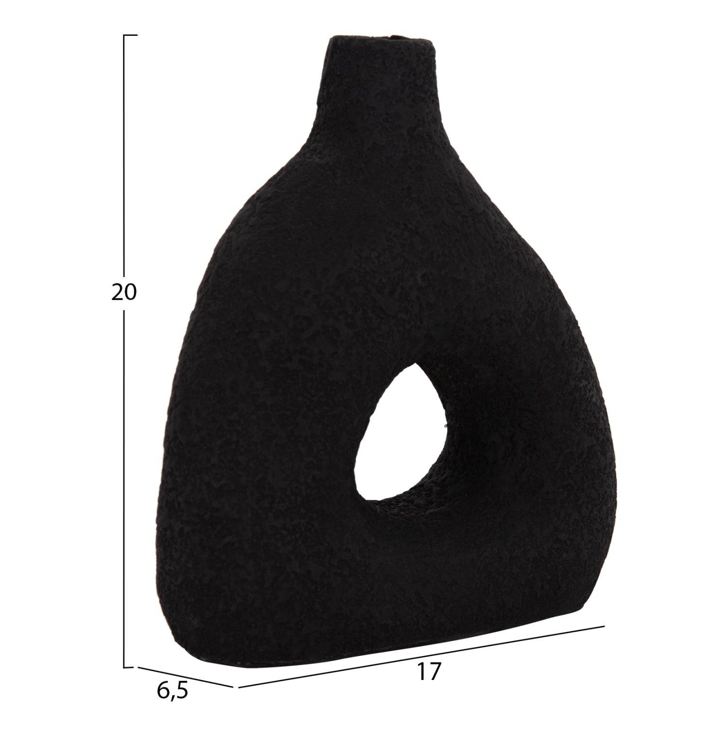 TABLE DECORATIVE VASE DECANT HM4667.01M TERRACOTA IN BLACK--17x6.5x20Hcm.