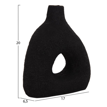 TABLE DECORATIVE VASE DECANT HM4667.01M TERRACOTA IN BLACK--17x6.5x20Hcm.
