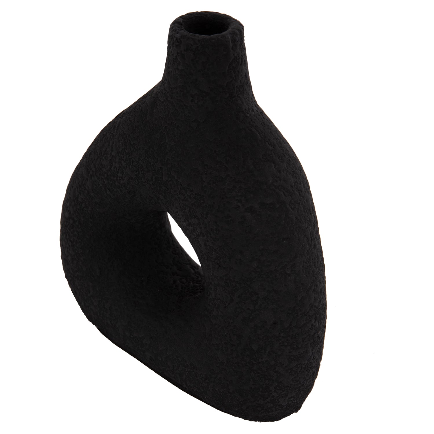 TABLE DECORATIVE VASE DECANT HM4667.01M TERRACOTA IN BLACK--17x6.5x20Hcm.