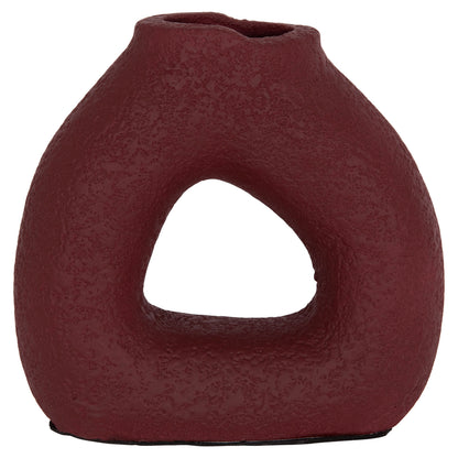 TABLE DECORATIVE VASE DECANT HM4667.06S TERRACOTA IN MAROON RED--17.5x6.5x17Hcm.
