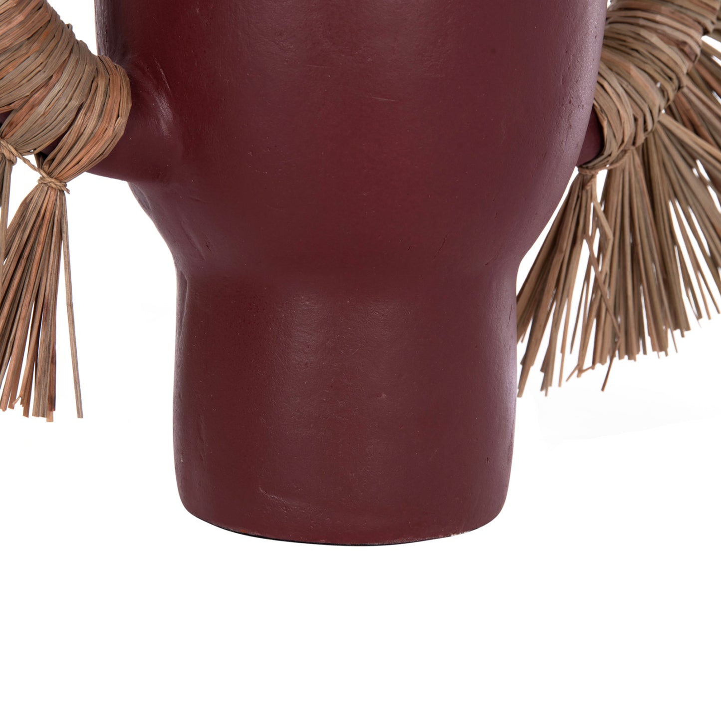 DECORATIVE TABLE VASE ALICA HM4668.06L TERRACOTA IN MAROON COLOR & GRASS--64x22x38Hcm.
