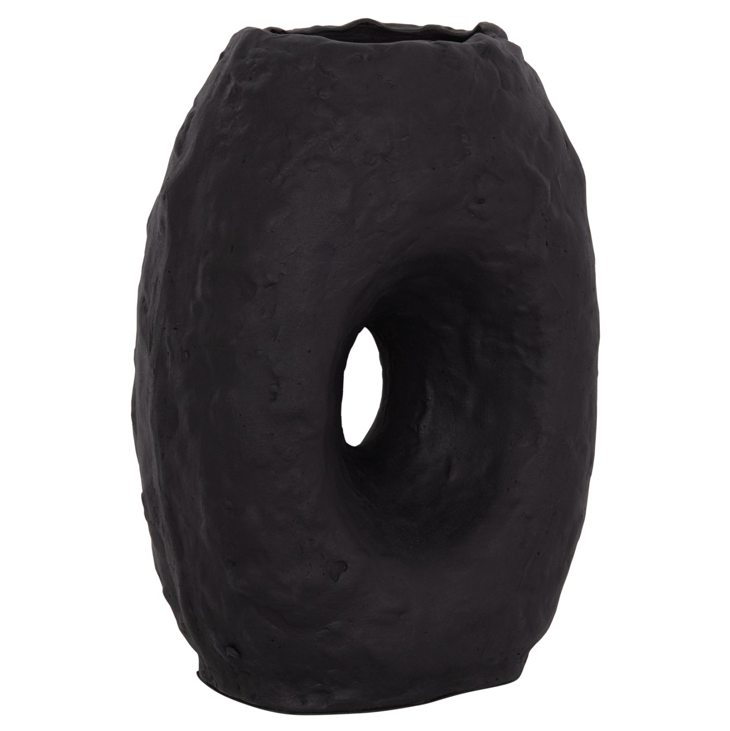 DECORATIVE TABLE VASE NAMENTIS HM4673.01L TERRACOTA IN BLACK COLOR--26.5x16x36.5Hcm.