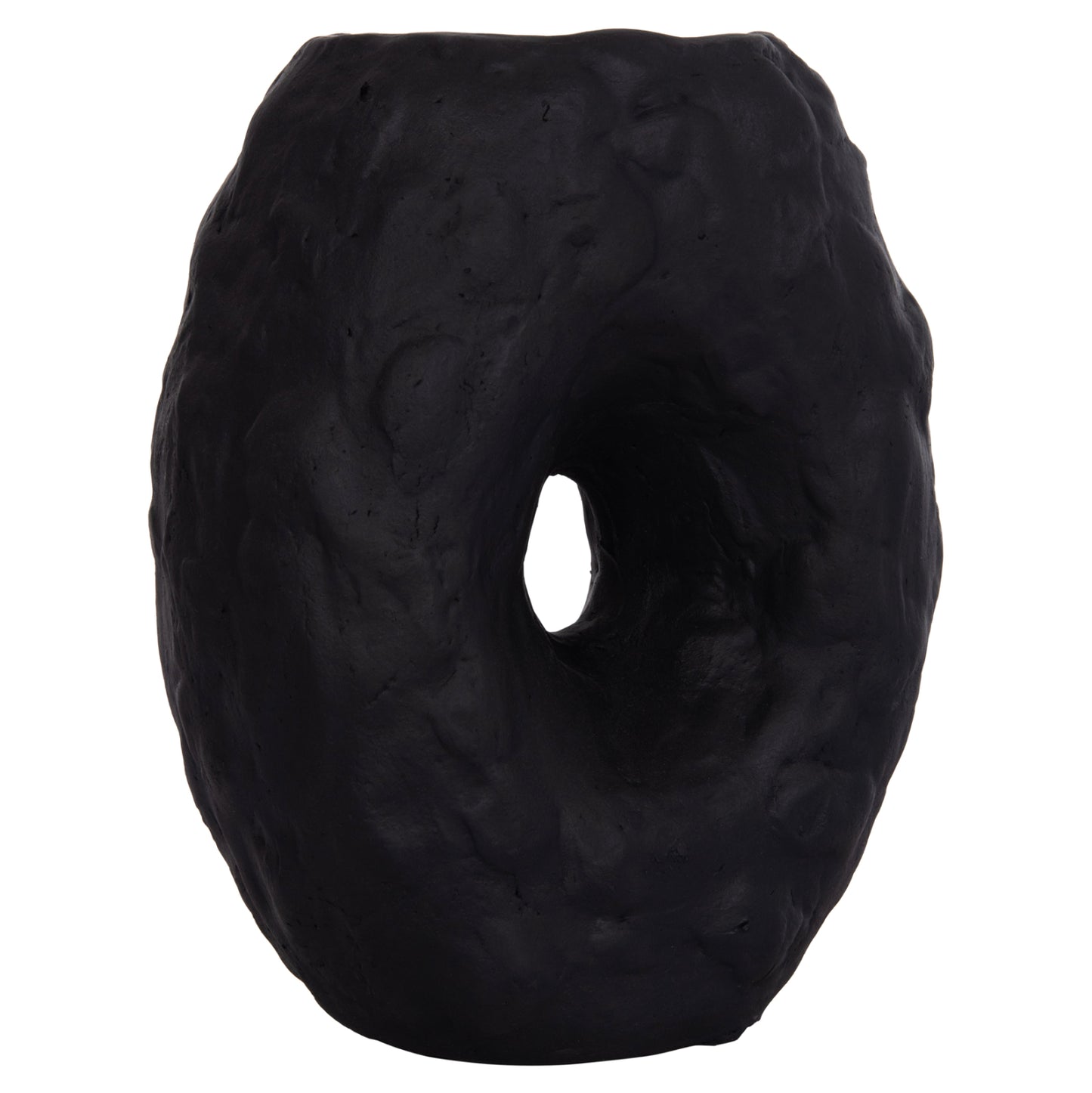 DECORATIVE TABLE VASE NAMENTIS HM4673.01S TERRACOTA IN BLACK COLOR--22x13x28Hcm.