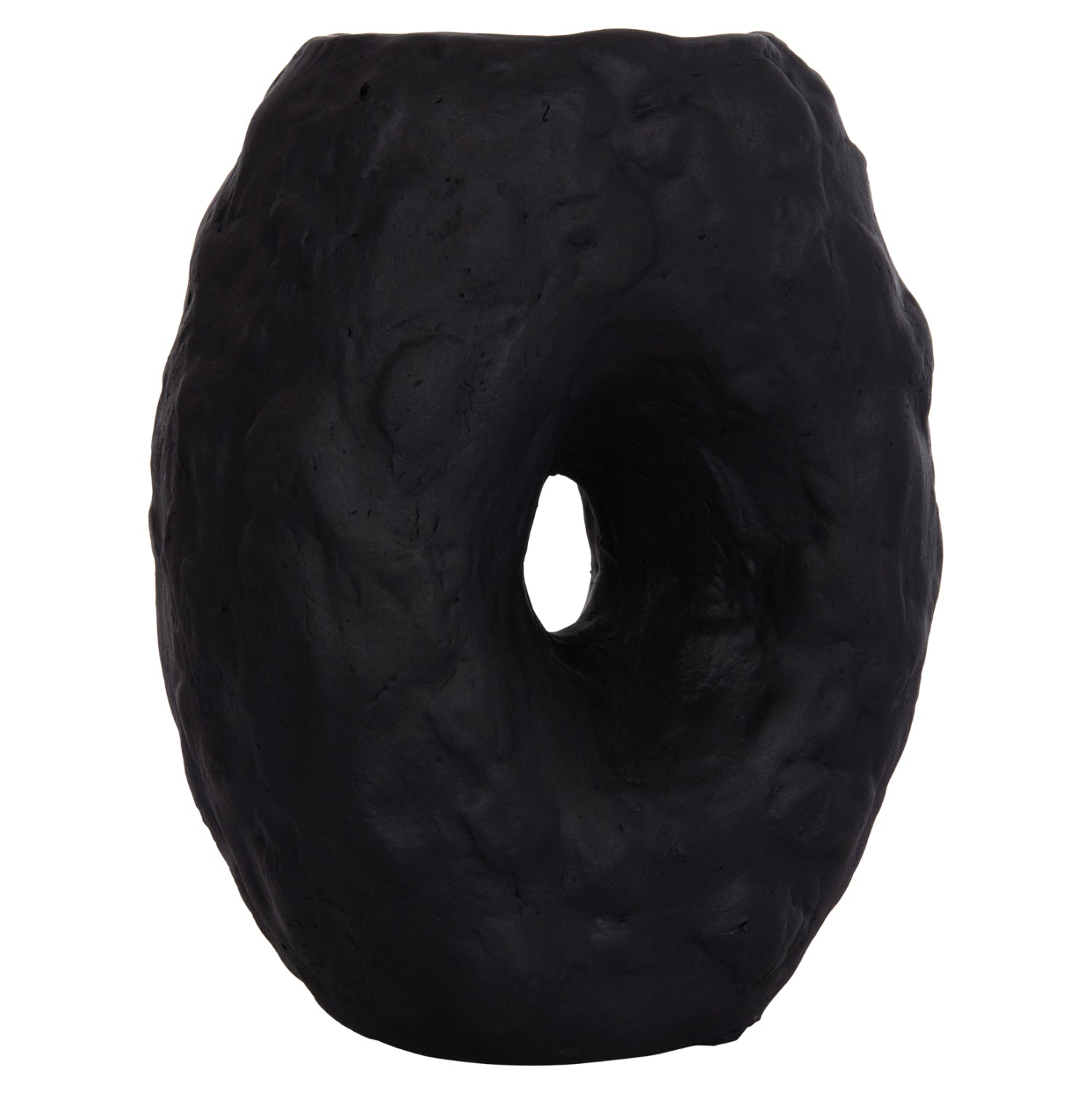 DECORATIVE TABLE VASE NAMENTIS HM4673.01S TERRACOTA IN BLACK COLOR--22x13x28Hcm.