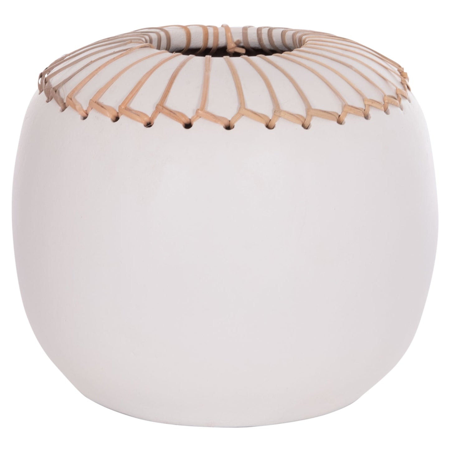 DECORATIVE TABLE VASE LENNOX HM4675.02L TERRACOTA IN WHITE--Φ22x20Hcm.