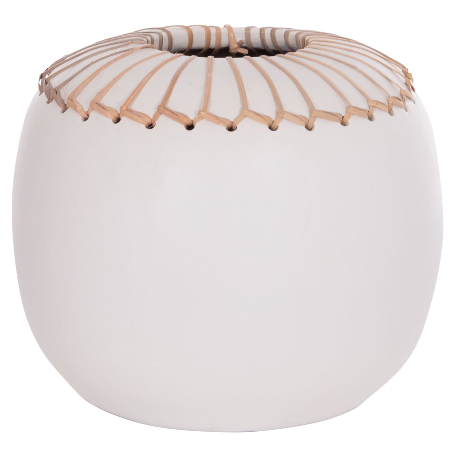 DECORATIVE TABLE VASE LENNOX HM4675.02L TERRACOTA IN WHITE--Φ22x20Hcm.