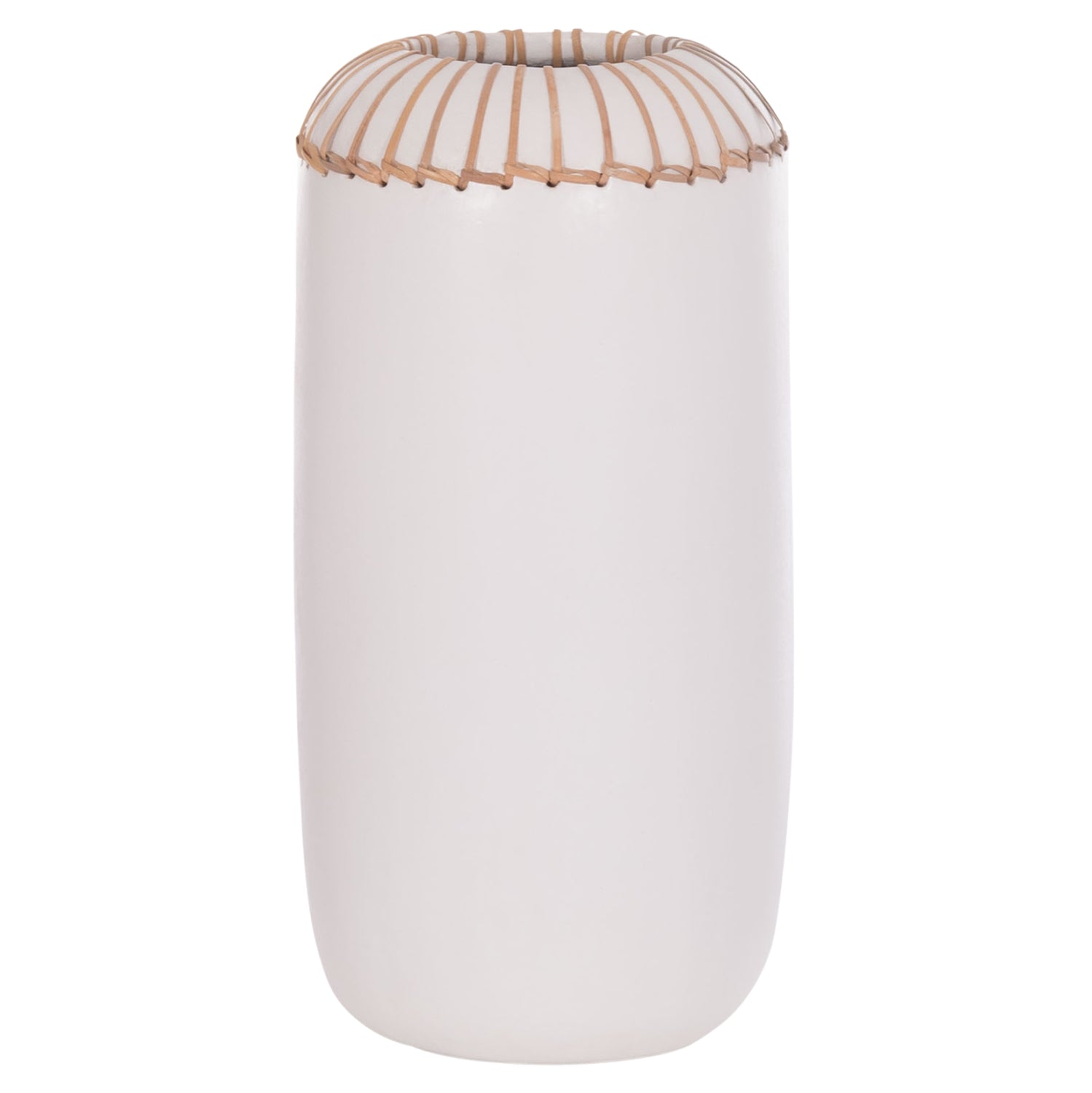 DECORATIVE TABLE VASE LENNOX HM4675.02S TERRACOTA IN WHITE--Φ18x33Hcm.