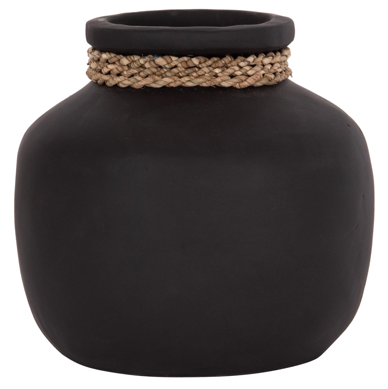 TABLE DECORATIVE VASE CAMMER HM4687.01S TERRACOTA IN BLACK--Φ22x20Hcm.