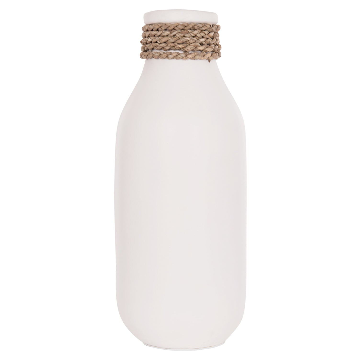 TABLE DECORATIVE VASE CAMMER HM4687.02M TERRACOTA IN WHITE--Φ13x34Hcm.