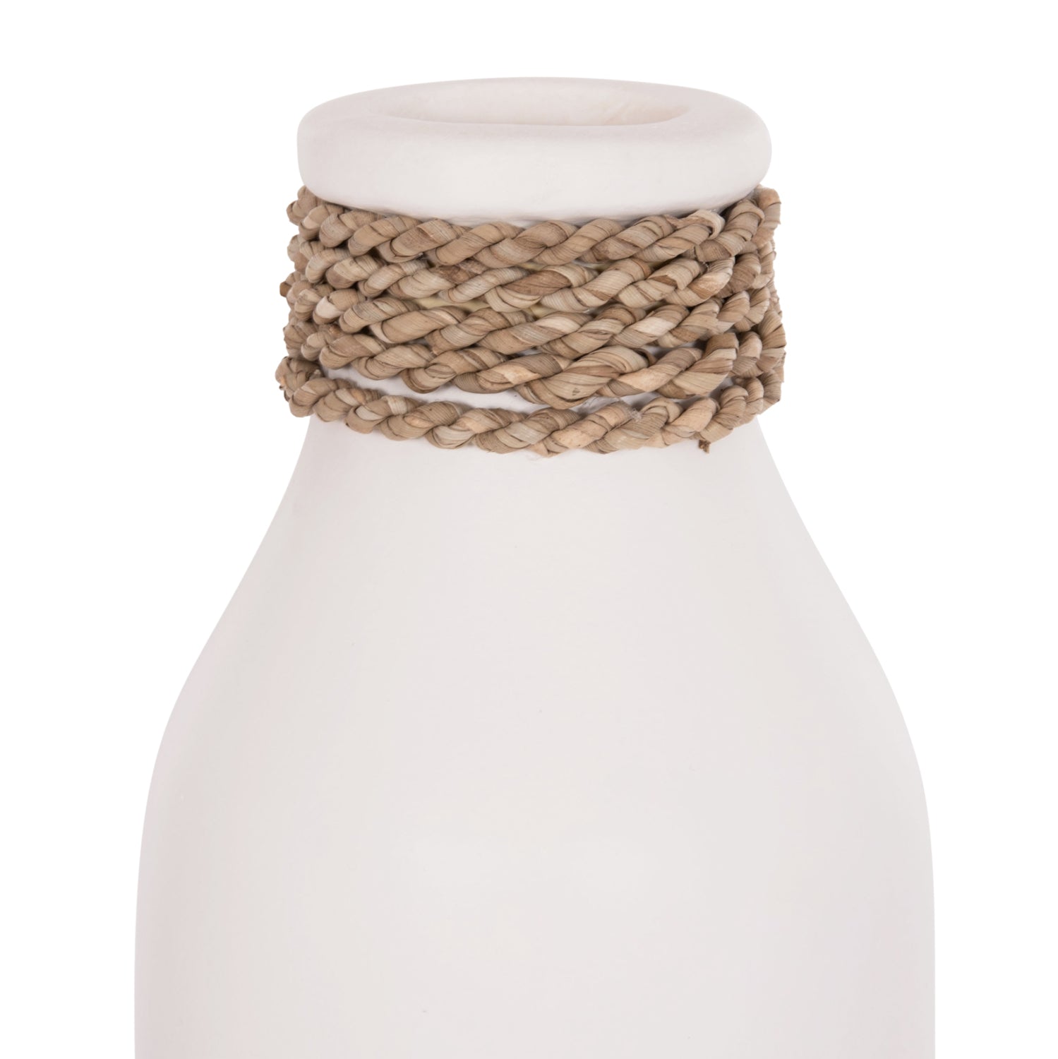 TABLE DECORATIVE VASE CAMMER HM4687.02M TERRACOTA IN WHITE--Φ13x34Hcm.