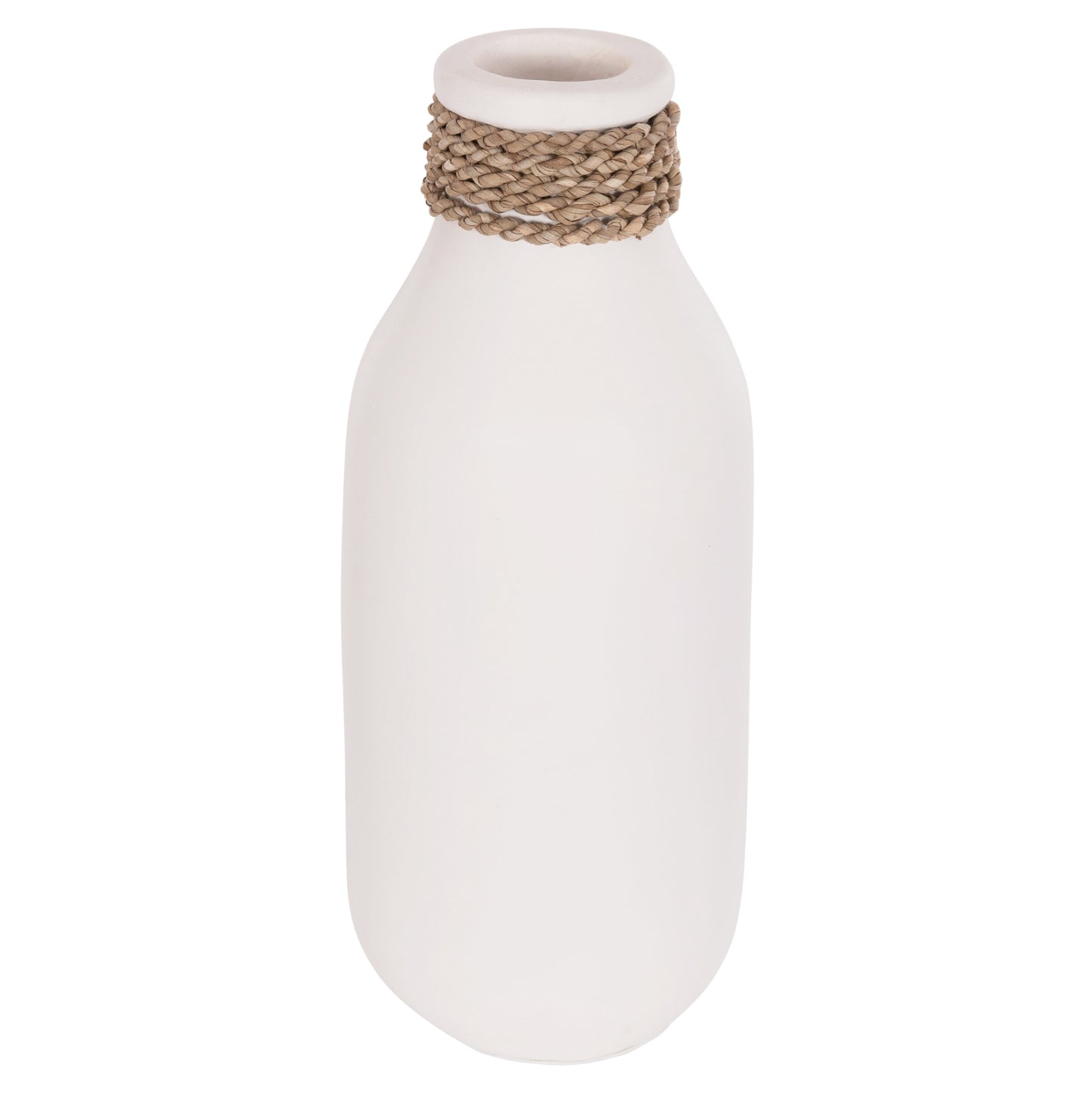 TABLE DECORATIVE VASE CAMMER HM4687.02M TERRACOTA IN WHITE--Φ13x34Hcm.